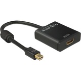 DeLOCK 62611 cavo e adattatore video 0,2 m Mini DisplayPort HDMI tipo A (Standard) Nero Nero, 0,2 m, Mini DisplayPort, HDMI tipo A (Standard), Maschio, Femmina, Oro