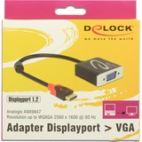DeLOCK 62967 cavo e adattatore video 0,2 m DisplayPort VGA (D-Sub) Nero Nero, 0,2 m, DisplayPort, VGA (D-Sub), Maschio, Femmina, Oro
