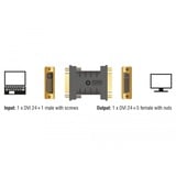DeLOCK 63313 adattatore per inversione del genere dei cavi 1 x DVI 24+1 1 x DVI 24+5 Nero Nero, 1 x DVI 24+1, 1 x DVI 24+5, Nero