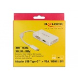 DeLOCK 63924 ripartitore video bianco, USB Type-C, 3840 x 2160 Pixel, Bianco, 60 Hz, 0,13 m, Windows 10,Windows 7,Windows 8.1