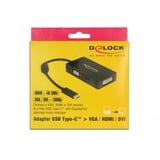 DeLOCK 63925 ripartitore video, Adattatore Nero, USB Type-C, 3840 x 2160 Pixel, Nero, 60 Hz, 0,13 m, Windows 10,Windows 7,Windows 8.1