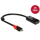 DeLOCK 63928 cavo e adattatore video 0,2 m USB tipo-C DisplayPort 20 pin Nero, Rosso Nero, 0,2 m, USB tipo-C, DisplayPort 20 pin, Maschio, Femmina, Dritto