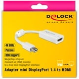 DeLOCK 63935 cavo e adattatore video 0,1 m Mini DisplayPort HDMI Bianco bianco, 0,1 m, Mini DisplayPort, HDMI, Maschio, Femmina, Dritto