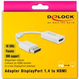 DeLOCK 63936 cavo e adattatore video 0,1 m DisplayPort HDMI Bianco bianco, 0,1 m, DisplayPort, HDMI, Maschio, Femmina, Dritto