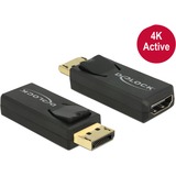 DeLOCK 65573 adattatore per inversione del genere dei cavi Displayport 1.2 HDMI Nero Nero, Displayport 1.2, HDMI, Nero