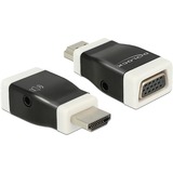 DeLOCK 65586 adattatore per inversione del genere dei cavi HDMI-A VGA Nero, Bianco Nero, HDMI-A, VGA, Nero, Bianco