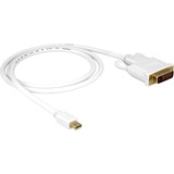 DeLOCK Kabel mini Displayport > DVI 24pin male 1m DVI-I Bianco bianco, 1 m, Mini DisplayPort, DVI-I, Maschio, Maschio, Bianco