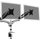 Digitus Doppio porta monitor universale da tavolo con molla a gas argento/Nero, Morsa, 8 kg, 43,2 cm (17"), 68,6 cm (27"), 100 x 100 mm, Nero, Argento