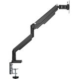 Digitus Porta monitor universale singolo con molla a gas e montaggio a incastro, Base per monitor Nero, Morsa, 9 kg, 38,1 cm (15"), 81,3 cm (32"), 100 x 100 mm, Nero
