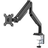Digitus Porta monitor universale singolo con molla a gas e montaggio a incastro, Base per monitor Nero, Morsa, 9 kg, 38,1 cm (15"), 81,3 cm (32"), 100 x 100 mm, Nero