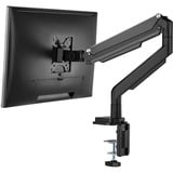Digitus Porta monitor universale singolo con molla a gas e montaggio a incastro, Base per monitor Nero, Morsa, 9 kg, 38,1 cm (15"), 81,3 cm (32"), 100 x 100 mm, Nero