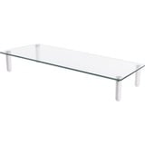 Digitus Rialzo universale di monitor in vetro, Archiviazione trasparente, Libera installazione, 20 kg, 33 cm (13"), 81,3 cm (32"), Trasparente