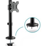Digitus Supporto a colonna universale per monitor singolo, Base per monitor Nero, Morsa, 8 kg, 38,1 cm (15"), 81,3 cm (32"), 100 x 100 mm, Nero