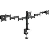 Digitus Supporto triplo monitor con morsetto, Base per monitor Morsa, 8 kg, 68,6 cm (27"), 100 x 100 mm, Regolazione altezza, Nero