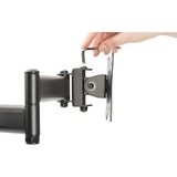 Digitus Supporto triplo monitor con morsetto, Base per monitor Morsa, 8 kg, 68,6 cm (27"), 100 x 100 mm, Regolazione altezza, Nero