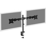 Digitus Supporto universale per due monitor con morsetto di fissaggio Nero, Morsa, 8 kg, 38,1 cm (15"), 68,6 cm (27"), 100 x 100 mm, Nero