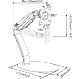 Digitus Supporto universale per monitor LED/LCD con molla a pressione Nero, Libera installazione, 6 kg, 43,2 cm (17"), 68,6 cm (27"), 100 x 100 mm, Nero