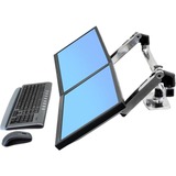 Ergotron LX Series 45-245-026 supporto da tavolo per Tv a schermo piatto 68,6 cm (27") Argento Scrivania, Base per monitor argento/Nero, Morsa/Bullone di ancoraggio, 18,1 kg, 68,6 cm (27"), 100 x 100 mm, Regolazione altezza, Argento