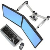 Ergotron LX Series 45-245-026 supporto da tavolo per Tv a schermo piatto 68,6 cm (27") Argento Scrivania, Base per monitor argento/Nero, Morsa/Bullone di ancoraggio, 18,1 kg, 68,6 cm (27"), 100 x 100 mm, Regolazione altezza, Argento