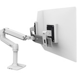 Ergotron LX Series Desk Dual Direct Arm 63,5 cm (25") Bianco Scrivania bianco, Libera installazione, 9,9 kg, 63,5 cm (25"), 100 x 100 mm, Regolazione altezza, Bianco