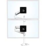 Ergotron LX Series LX Dual Stacking Arm 101,6 cm (40") Bianco Scrivania, Base per monitor bianco, Morsa, 9,1 kg, 101,6 cm (40"), 100 x 100 mm, Regolazione altezza, Bianco