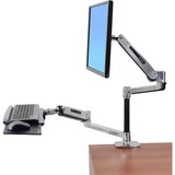 Ergotron LX Series LX HD Sit-Stand 116,8 cm (46") Alluminio Scrivania argento/Nero, 13,6 kg, 116,8 cm (46"), Regolazione altezza, Alluminio