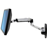 Ergotron LX Series LX Wall Mount LCD Arm 86,4 cm (34") Alluminio Parete argento, 11,3 kg, 86,4 cm (34"), 75 x 75 mm, 100 x 100 mm, Alluminio