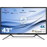 Philips M Line Display 4K HDR con Ambiglow 436M6VBPAB/00 Nero, 108 cm (42.5"), 3840 x 2160 Pixel, 4K Ultra HD, LED, 4 ms, Nero