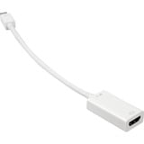 Sharkoon 0.15m, Mini DisplayPort/HDMI 0,15 m Bianco, Adattatore bianco, Mini DisplayPort/HDMI, 0,15 m, Mini DisplayPort, HDMI, Maschio, Femmina, Oro