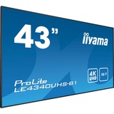 iiyama LE4340UHS-B1 visualizzatore di messaggi 108 cm (42.5") LED 350 cd/m² 4K Ultra HD Nero Android 18/7 Nero, 108 cm (42.5"), LED, 3840 x 2160 Pixel, 18/7