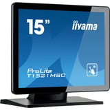 iiyama ProLite T1521MSC-B1 monitor touch screen 38,1 cm (15") 1024 x 768 Pixel Multi-touch Da tavolo Nero, Monitor LED Nero, 38,1 cm (15"), 370 cd/m², TN, 4:3, 1024 x 768 Pixel, LED