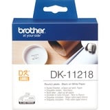 Brother DK-11218 Round Labels Bianco, Nastro di scrittura Bianco, DK, Ø 24 mm, 1000 pz