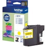 Brother LC221Y cartuccia d'inchiostro 1 pz Originale Giallo Giallo, 1 pz, 260 pagine, Confezione singola