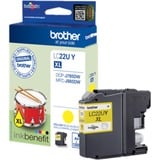 Brother LC22UY cartuccia d'inchiostro 1 pz Originale Giallo Giallo, 1 pz, 1200 pagine, Confezione singola