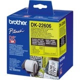 Brother Nastro pellicola a lunghezza continua giallo, Nastro di scrittura Nero su giallo, DK, Nero, Giallo, Termica diretta, Brother, Brother QL1050, QL1060N, QL500, QL500A, QL550, QL560, QL560VP, QL570, QL580N, QL650TD, QL700,...
