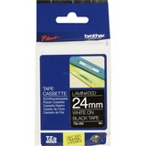 Brother Nastro per etichettatura 24mm, Nastro di scrittura Bianco su nero, TZe, Trasferimento termico, Brother, PT-7600, PT-2430PC, PT-2700, PT-2730, PT-9600, PT-9700PC, PT-9800PCN, 2,4 cm
