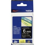 Brother Nastro per etichettatura 6mm, Nastro di scrittura Bianco su nero, TZe, Grigio, Trasferimento termico, Brother, PT-1280HK, PT-1280SN, PT-1280KT, PT-D200HK, PT-1100SN, PT-1100KT, PT-2100VP, PT-2730, PT-7600,...