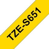 Brother TZeS651 nastro per etichettatrice TZ, Nastro di scrittura giallo, TZ, 8 m, 1 pz, Blister, 2,4 cm
