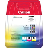 Canon Cartucce d'inchiostro colore Multipack CLI-8 C/M/Y Inchiostro a base di pigmento, 3 pz