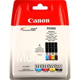 Canon Cartuccia d'inchiostro Multipack CLI-551 BK/C/M/Y Resa standard, 4 pz, Confezione multipla, Vendita al dettaglio