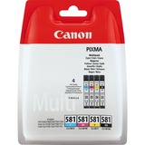 Canon Confezione multipla di cartucce d'inchiostro CLI-581 BK/C/M/Y Inchiostro a base di pigmento, 5,6 ml, 5,6 ml, Confezione multipla
