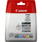 Canon Confezione multipla di inchiostri PGI-580BK/CLI-581 BK/C/M/Y 11,2 ml, 5,6 ml, Confezione multipla