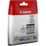 Canon Confezione multipla di inchiostri PGI-580BK/CLI-581 BK/C/M/Y, Inchiostro 11,2 ml, 5,6 ml, Confezione multipla
