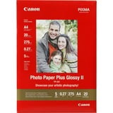 Canon carta fotografica Plus Glossy II PP-201 A4 - 20 fogli Lucida, 260 g/m², A4, Bianco, 20 fogli, - Bubble Jet: BJC 8200 Photo, i250, i320, i350, i450, i455, i470D, i475D, i550, i560, i6500, i70,...