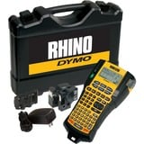 Dymo RHINO 5200 Stampante di Etichette Industriale con Custodia | Tasti Rapidi per Risparmio di TempoStampa VeloceStampante di Etichette Durevole per Cantieri e Lavori di Etichettatura Pesante, Stampa etichette Nero/Giallo, ABC, Trasferimento termico, 180 x 180 DPI, Nero, Giallo