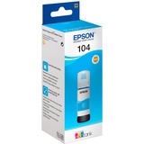 Epson 104 EcoTank Cyan ink bottle, Inchiostro Ciano, Epson, EcoTank ET-4700 EcoTank ET-2726 EcoTank ET-2720 EcoTank ET-2715 EcoTank ET-2714 EcoTank ET-2712..., 65 ml, Ad inchiostro, Multicolore