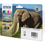 Epson Elephant Multipack 6-colours 24XL Claria Photo HD Ink Resa elevata (XL), 10 ml, 8,7 ml, 6 pz, Confezione multipla