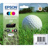 Epson Golf ball Multipack 4 colori DURABrite Ultra Pallina da golf 34, Inchiostro Resa standard, Nero, Ciano, Magenta, Giallo, Inchiostro a base di pigmento, 6,1 ml, 4,2 ml, 1 pz