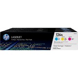 HP Confezione da 3 cartucce originali di toner ciano/magenta/giallo LaserJet 126A 1000 pagine, Ciano, Magenta, Giallo, 3 pz