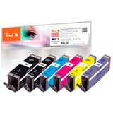Peach 320676 cartuccia d'inchiostro 6 pz Compatibile Nero, Ciano, Magenta, Nero per foto, Blu foto, Giallo 23 ml, 12 ml, 6 pz, Confezione combo